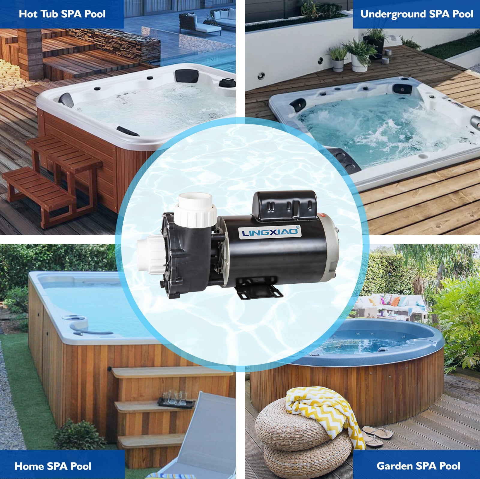 LX Pump 2HP 2-Speed Spa & Hot Tub Pump 220-240V 56 Frame | Model
