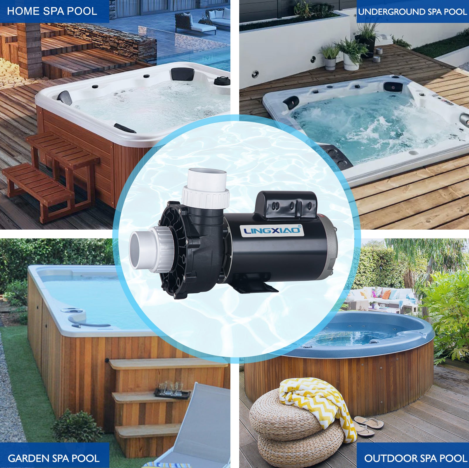 LX Pump 5HP 2-Speed Spa & Hot Tub Pump 220-240V 56 Frame | Model