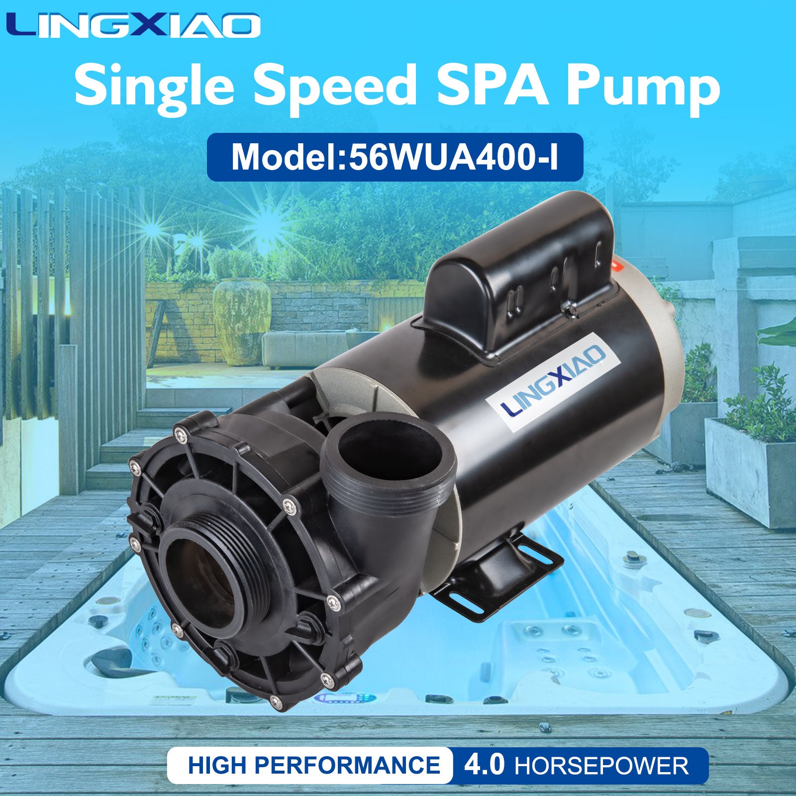 LX Pump 4HP Spa & Hot Tub Pump 220-240V 56 Frame | 56WUA400-I