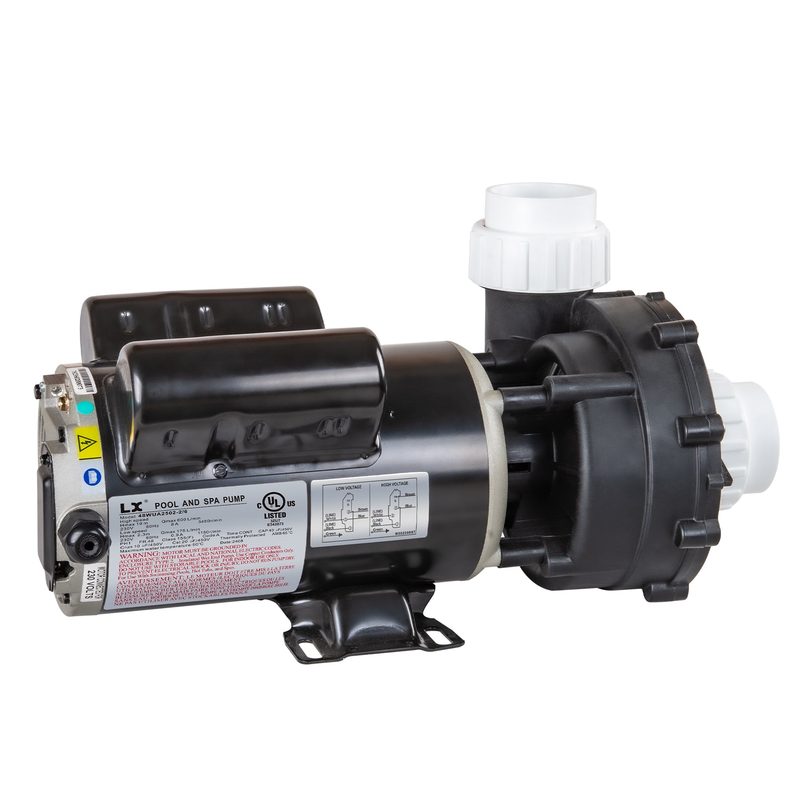 LINGXIAO 2.5HP SPA Pump, 2 Speed LX Pump Motor 230V, 2